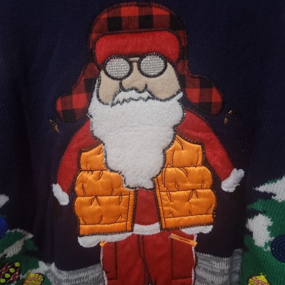 Santa Christmas Sweater Multi Color Size Large (42-44) - Picture 2 of 6